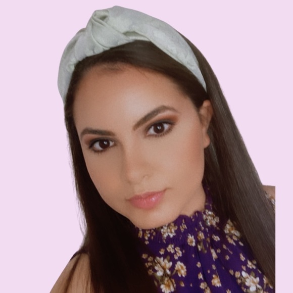 Green flowers print headband - Picture 2 of 2